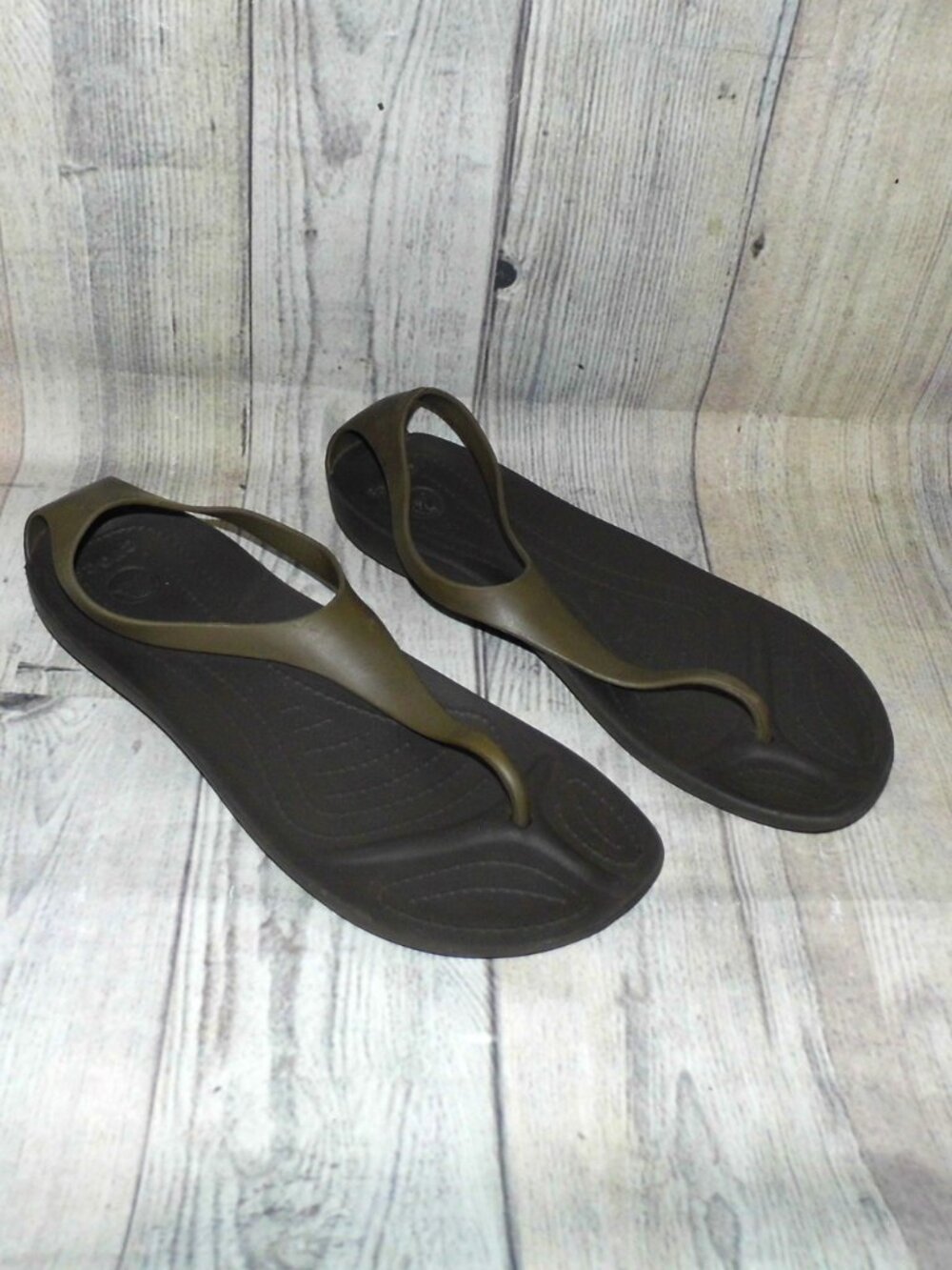 CROCS Sexi Flip Espresso Brown Sandals Womens Size 10